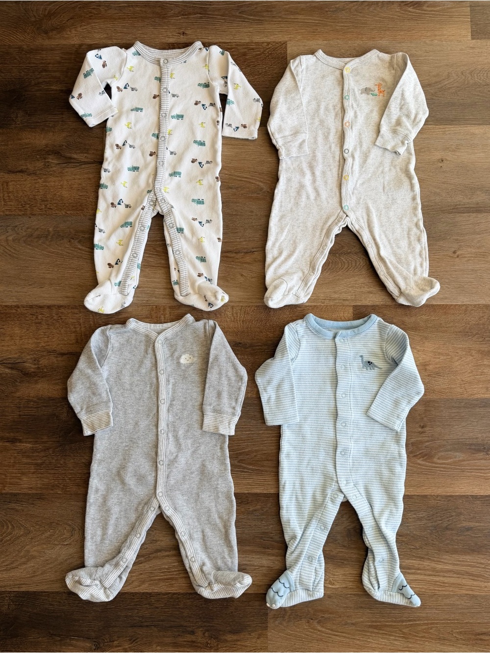 CARTERS | Baby Sleepers Bundle | Footed Pajamas | Neutral Boy |